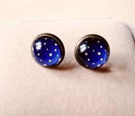 The retro star time earrings
