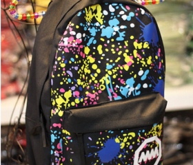 Color graffiti shoulder bag schoolbags canvas travel backpack